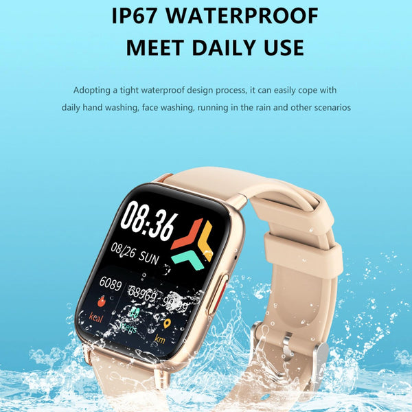 1.83 Inch Bt5.2 Smart Sport Watch Support Sleep / Heart Rate Blood Oxygen Temperature Sugar Pressure Health Monitor Gold Smart Watches