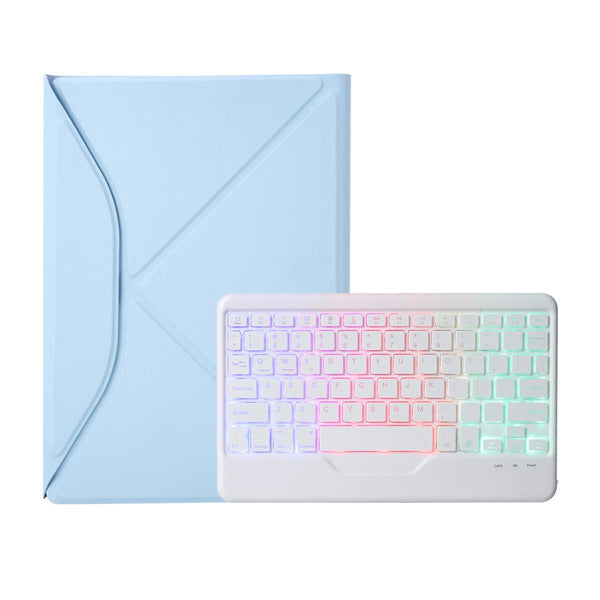 Bluetooth Keyboard Leather Tablet Case With Pen Slot And Backlight Pink Keyboards