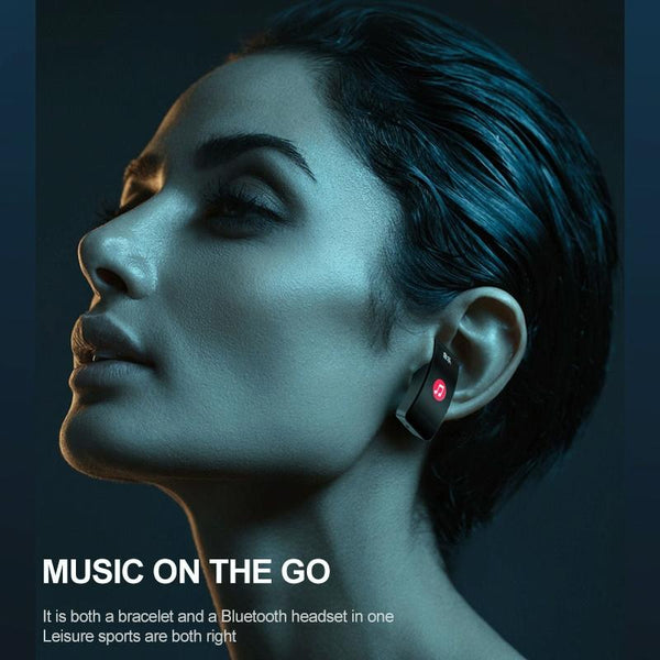 1.14" Silicone Band Waterproof Smart Watch Detachable Earphone Bluetooth Call Black Red Smart Watches