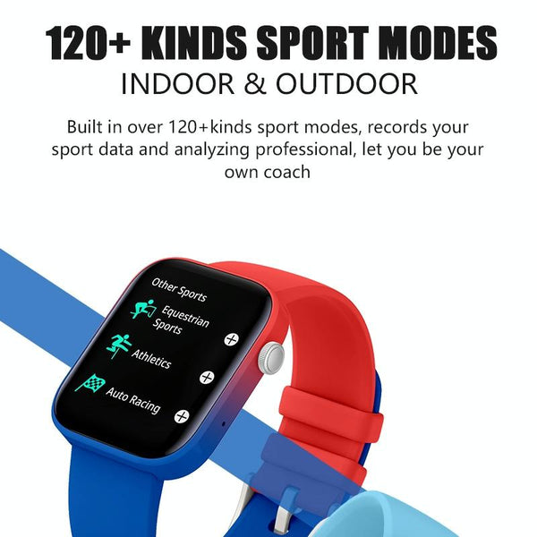 1.8 Inch Tft Screen Bluetooth Smart Watch Support Heart Rate Monitoring & 100+ Sports Modes Red Smart Watches
