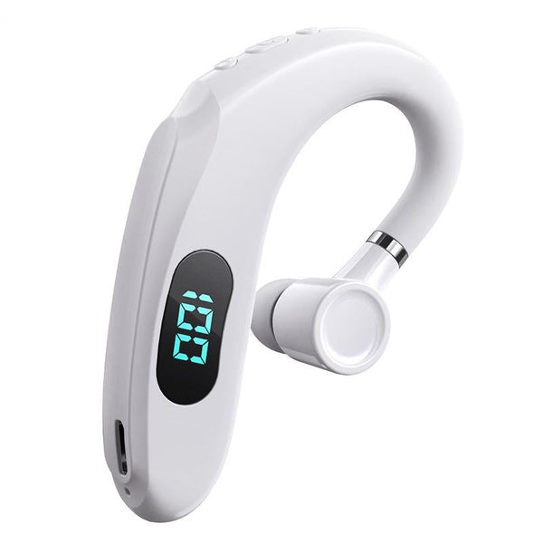 Q20 Bluetooth 5.2 Business Digital Display Sports Earhook Stereo Earphone White Earbuds