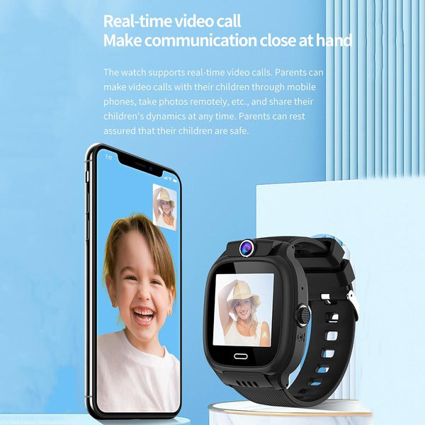 1.44 Inch 4G Video Call Waterproof Smart Children Phone Watch With Sos Function Blue Smart Watches
