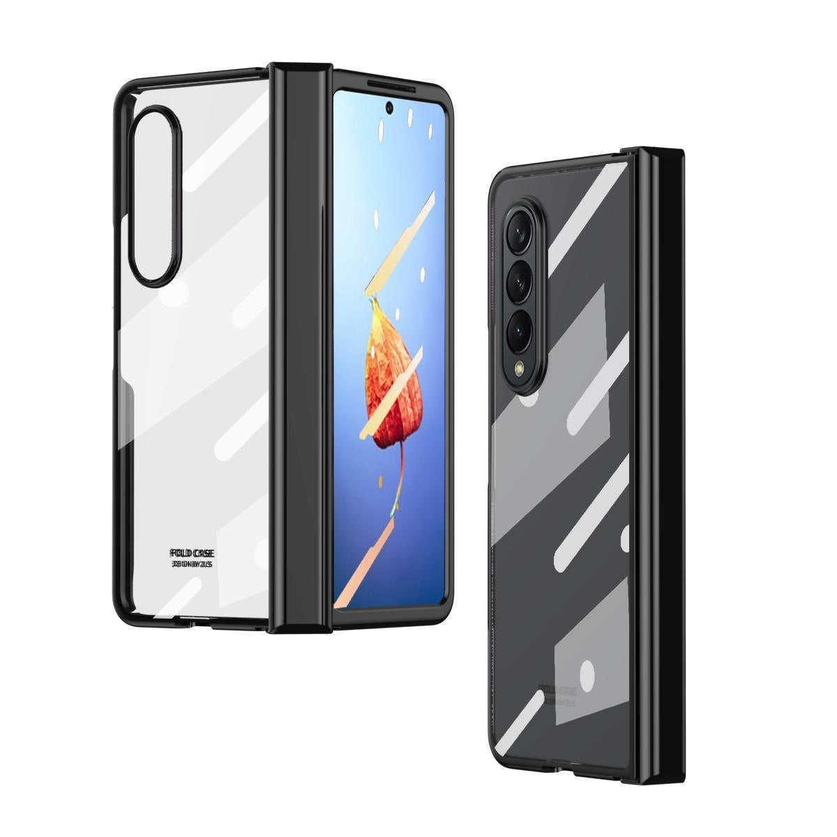 For Samsung Galaxy Z Fold4 5G Full Body Electroplating Hinge Case Integrated Design Black Cases Covers & Skins
