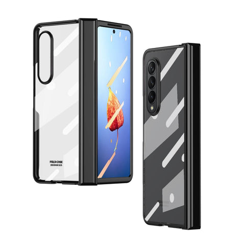 For Samsung Galaxy Z Fold4 5G Full Body Electroplating Hinge Case Integrated Design Black Cases Covers & Skins
