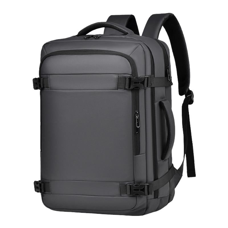 Expandable Double Shoulder Backpack For Business Or Casual Use Gray Bags