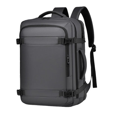 Expandable Double Shoulder Backpack For Business Or Casual Use Gray Bags