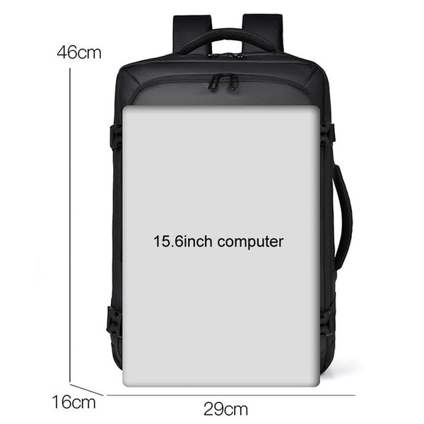 Expandable Double Shoulder Backpack For Business Or Casual Use Gray Bags