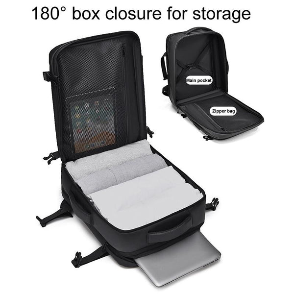 Expandable Double Shoulder Backpack For Business Or Casual Use Gray Bags