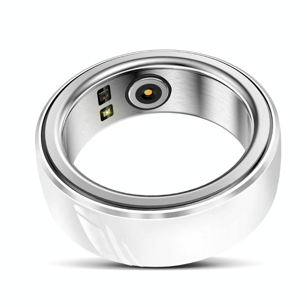 Smart Ring With Heart Rate Blood Oxygen Sleep & Sports Modes R8 Size 18 White Activity Trackers
