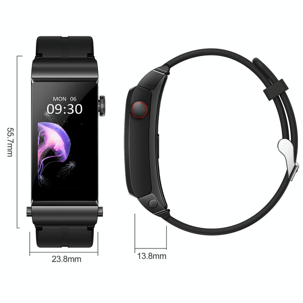 1.5 Inch Silicone Band Earphone Detachable Ip68 Waterproof Smart Watch Support Bluetooth Call Red Smart Watches