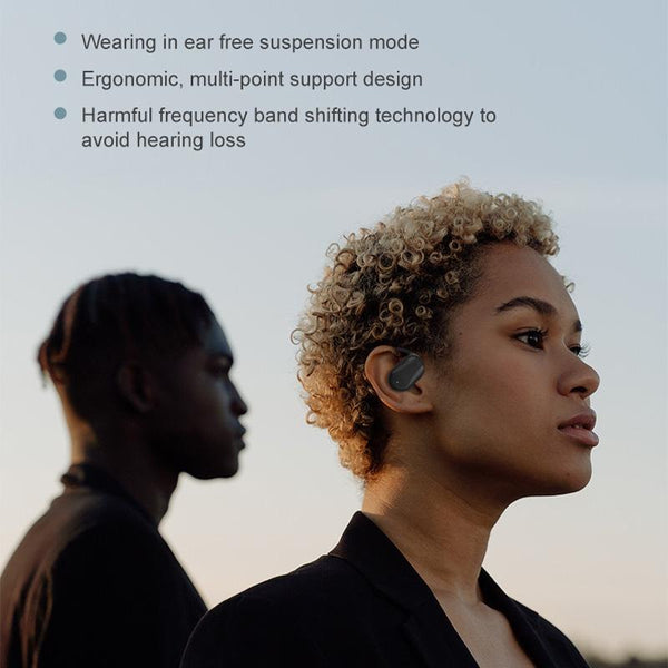 Yj77 Bluetooth 5.2 Ear Mounted Bone Conduction Headset For Left White Earbuds