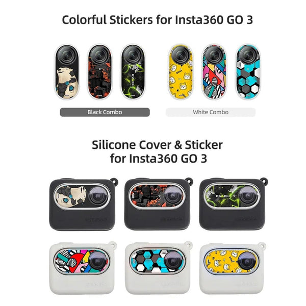 Silicone Case For Insta360 Go With Neck Strap And Skin Wrap_Black Camera Cases Bags & Covers
