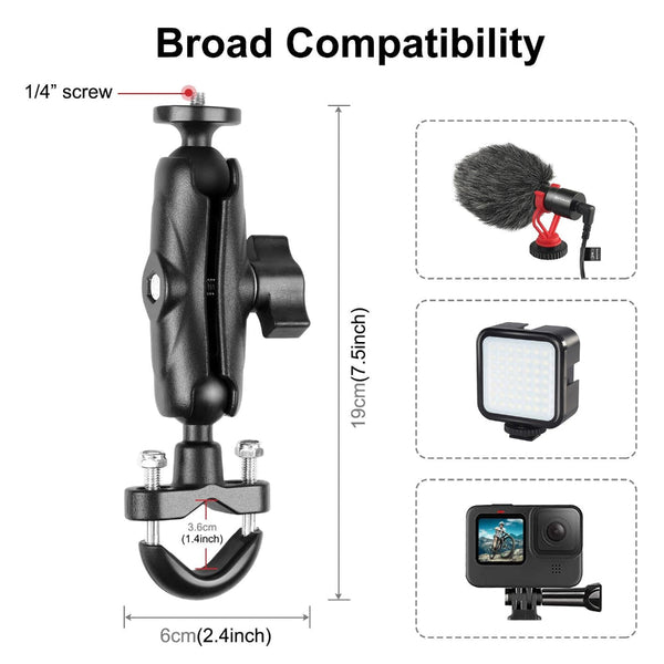 Motorcycle Handlebar Fixed Mount U Bolt Base Holder For Gopro And Action Cameras Bike Camera Holders Mounts