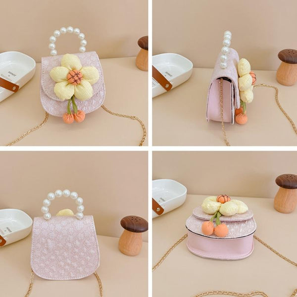 Cartoon Flower Princess Crossbody Bag With Pearl Detail Green Women's Bags & Handbags