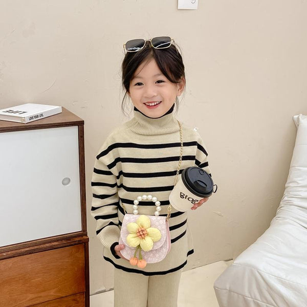 Cartoon Flower Princess Crossbody Bag With Pearl Detail Green Women's Bags & Handbags