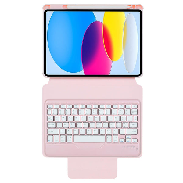 360 Rotation Bluetooth Keyboard Leather Case For Ipad 10.9 2022 Pink Keyboards