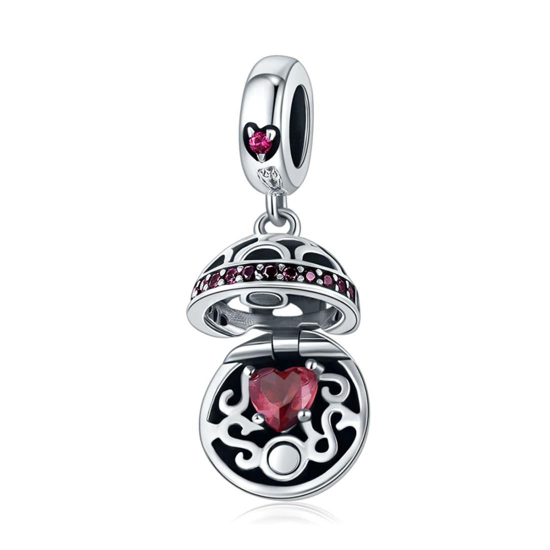 925 Sterling Silver Surprise Love Pendant For Diy Bracelets & Necklaces Red Charms & Pendants