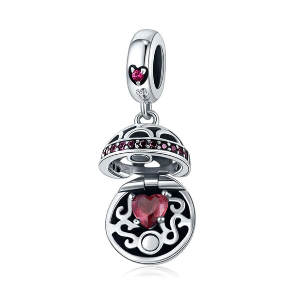 925 Sterling Silver Surprise Love Pendant For Diy Bracelets & Necklaces Red Charms & Pendants