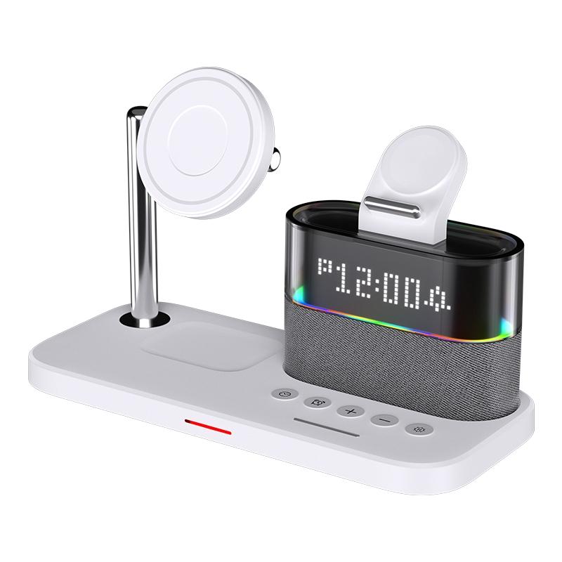 15W Wireless Charger Clock Lamp Multifunctional White Chargers & Cradles