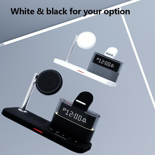15W Wireless Charger Clock Lamp Multifunctional White Chargers & Cradles