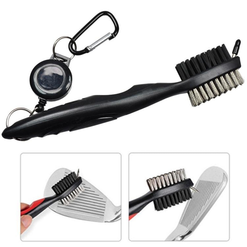 Complete Golf Club Cleaning Brush Set Ball Slot Black Groove Sharpeners & Brushes