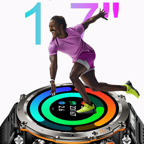 Waterproof Smart Watch With Flashlight Banknote Detector And Compass Camo Army Green Smart Watches