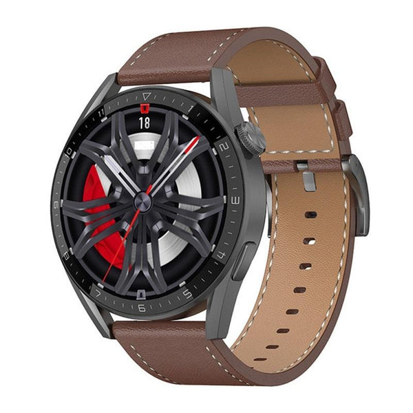 Smart Leather Watch With Colour Screen Silver Smart Watches