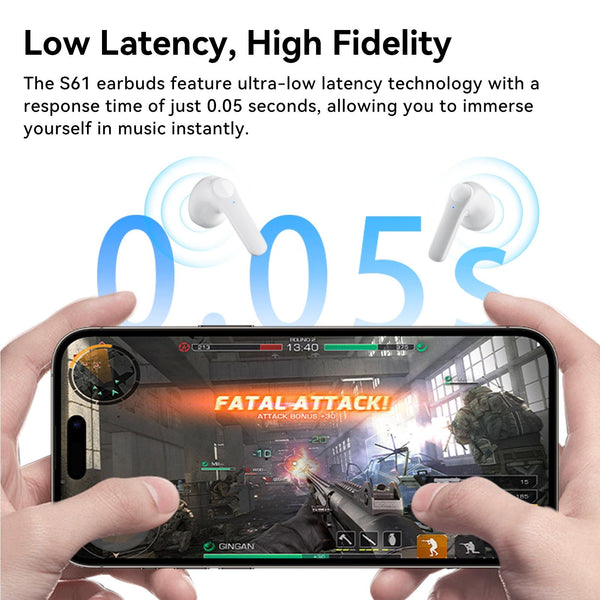 True Wireless Stereo Bluetooth Earphones S61 Black Earbuds