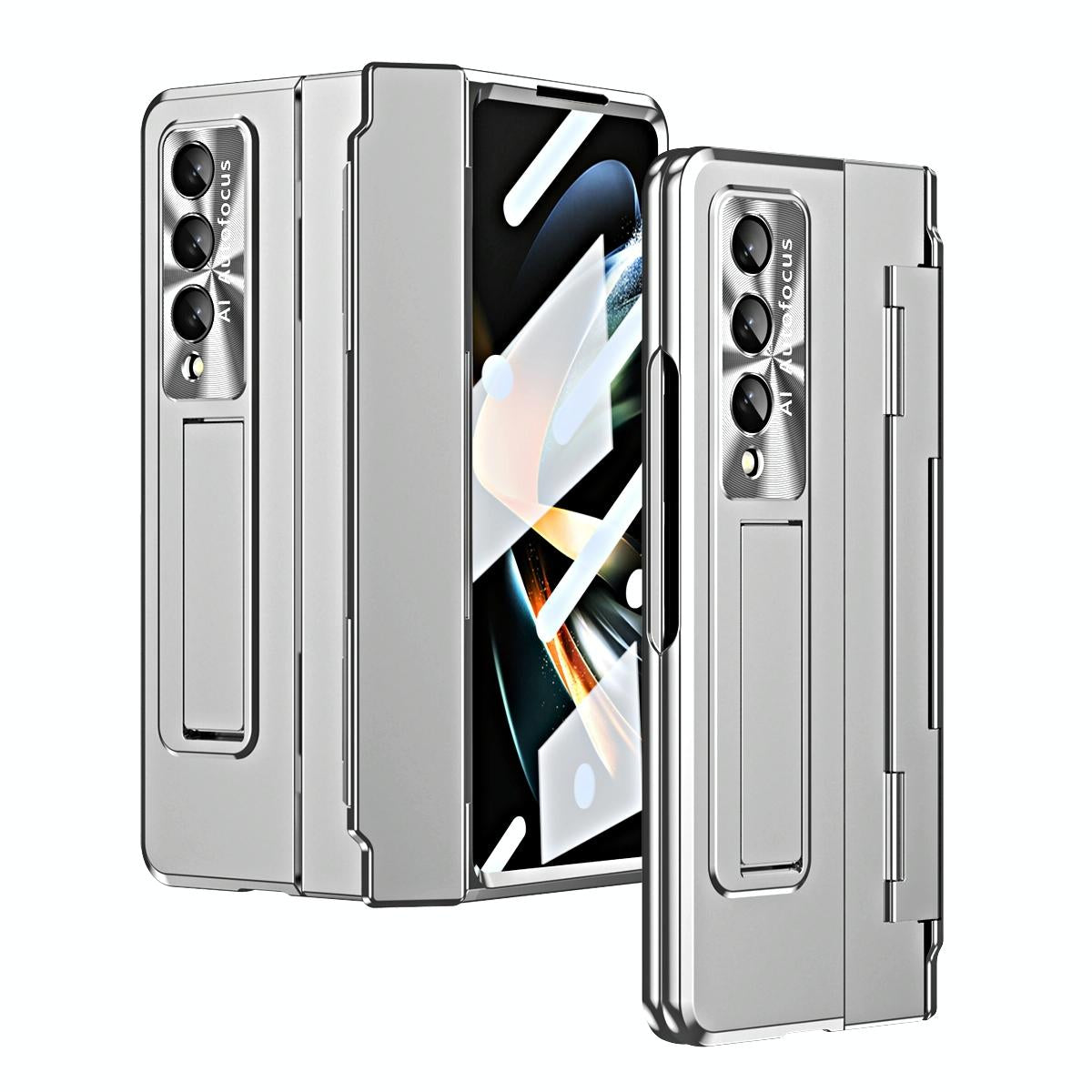 For Samsung Galaxy Z Fold4 5G Folding Case With Integrated Hinge Silver Cases Covers & Skins