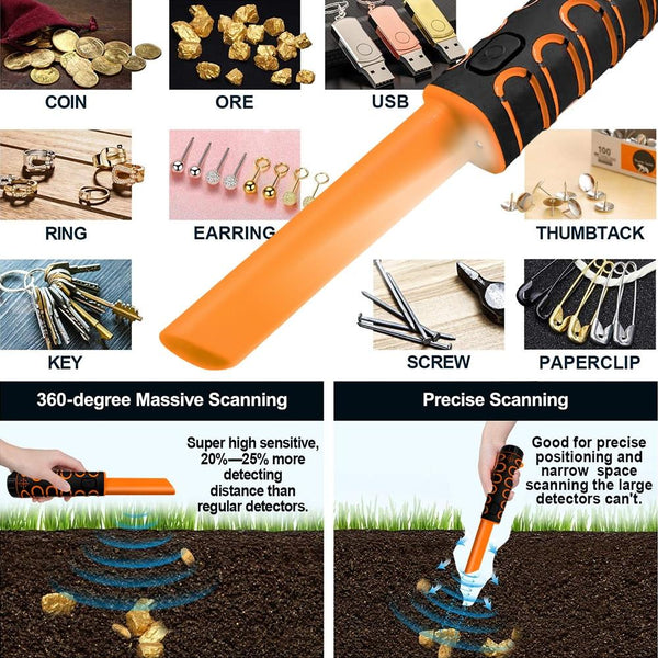 High Sensitivity Underwater Metal Detector Ip68 Waterproof & Convenient Yellow Metal Detectors