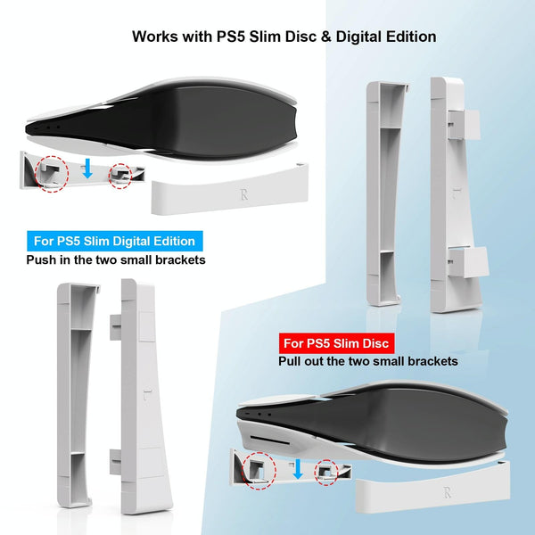 Ps5 Slim Console Horizontal Placement Stand Digital Optical Drive Version White Other Video Game Accessories