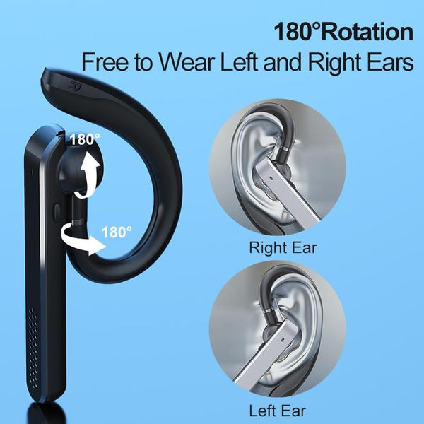 890 Ear Mounted Enc Noise Reduction Wireless Bluetooth Earphone Silver Earbuds