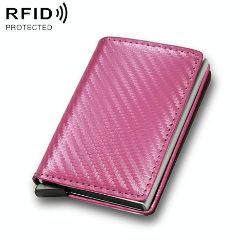 Carbon Fiber Rfid Wallet For Men Pink Wallets
