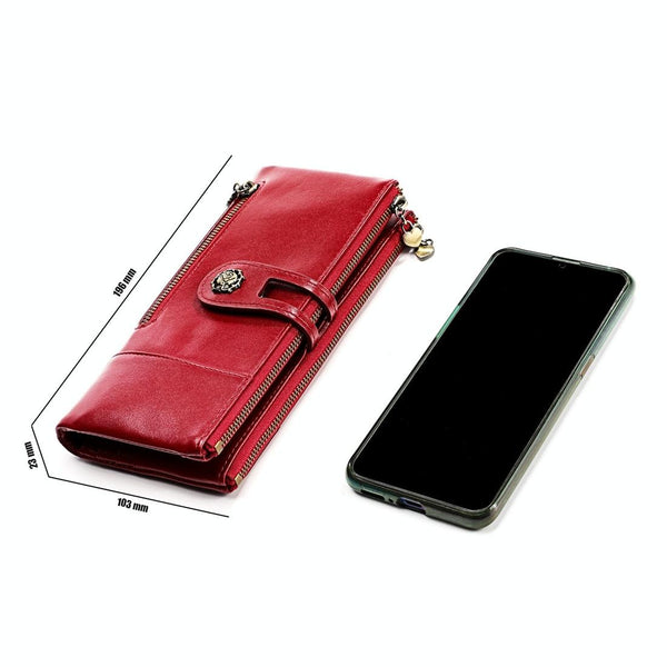 Rfid Leather Wallet With Card Slots For Women Blue Wallets