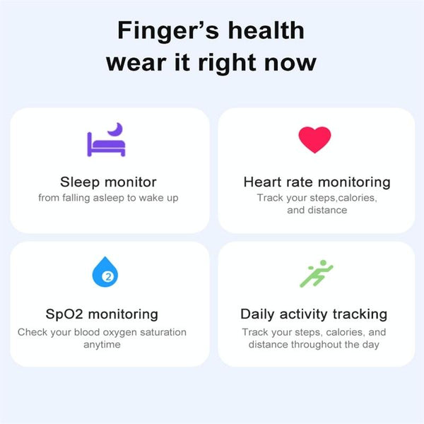 Smart Ring With Heart Rate Blood Oxygen Sleep Monitoring & Sports Modes Size 9 Gold Activity Trackers