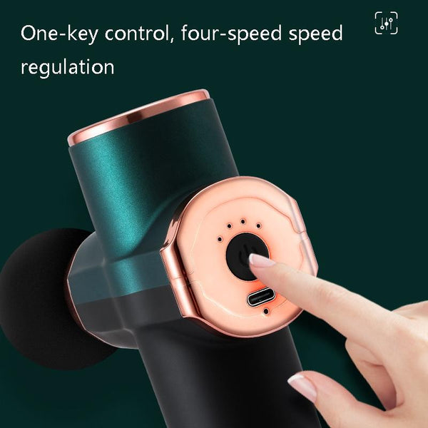 Compact 12V Muscle Relax Massage Gun Mini Size_Green Black Massagers