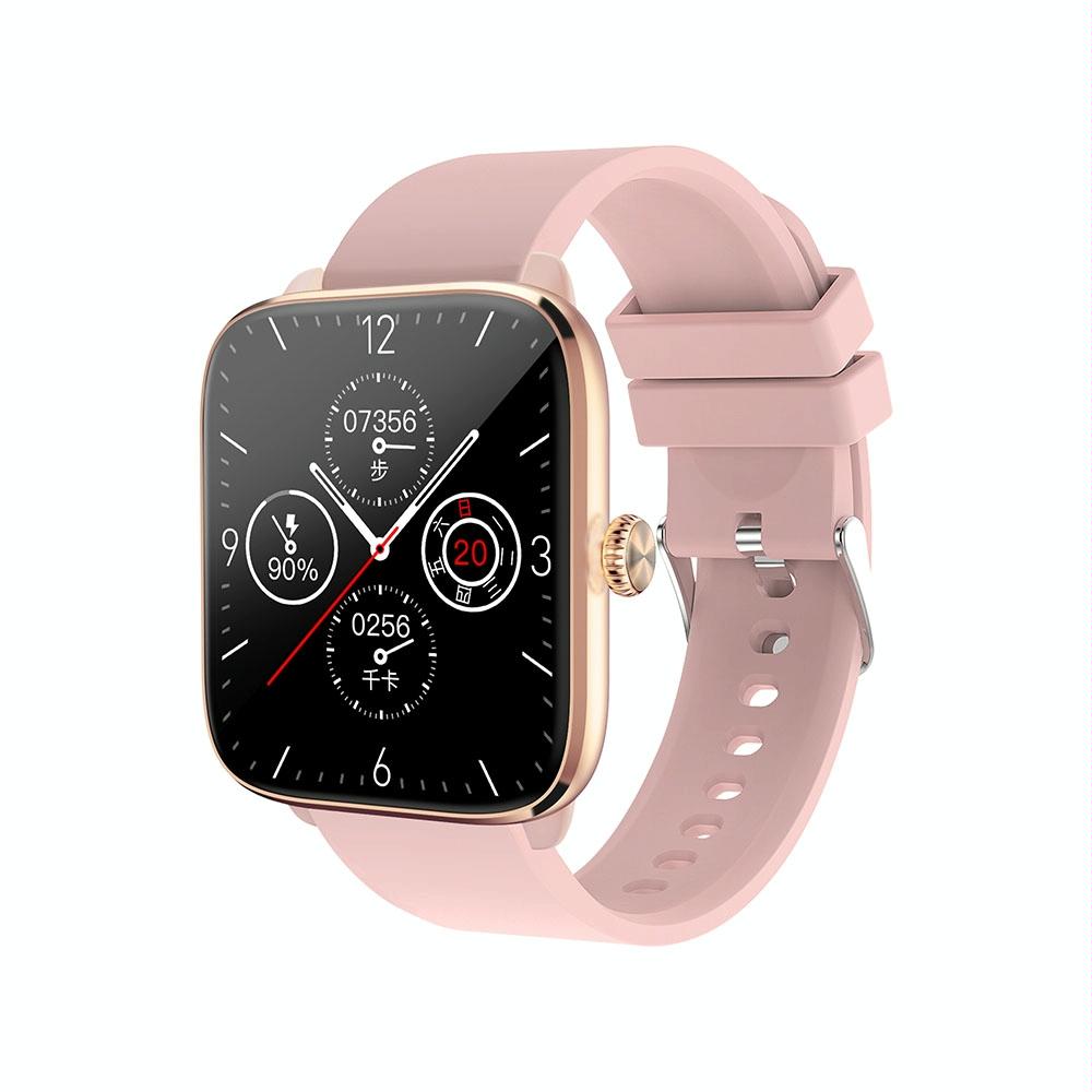 1.96 Inch Ip67 Waterproof Silicone Band Smart Watch Supports Dual Mode Bluetooth Call / Heart Rate Monitoring Pink Smart Watches
