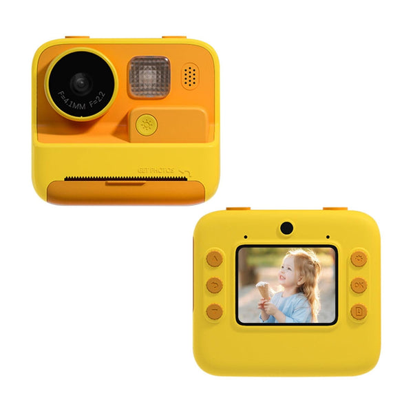 2 Inch Dual Lens Instant Print Camera For Children 4800W Pixel_Yellow Digital Cameras