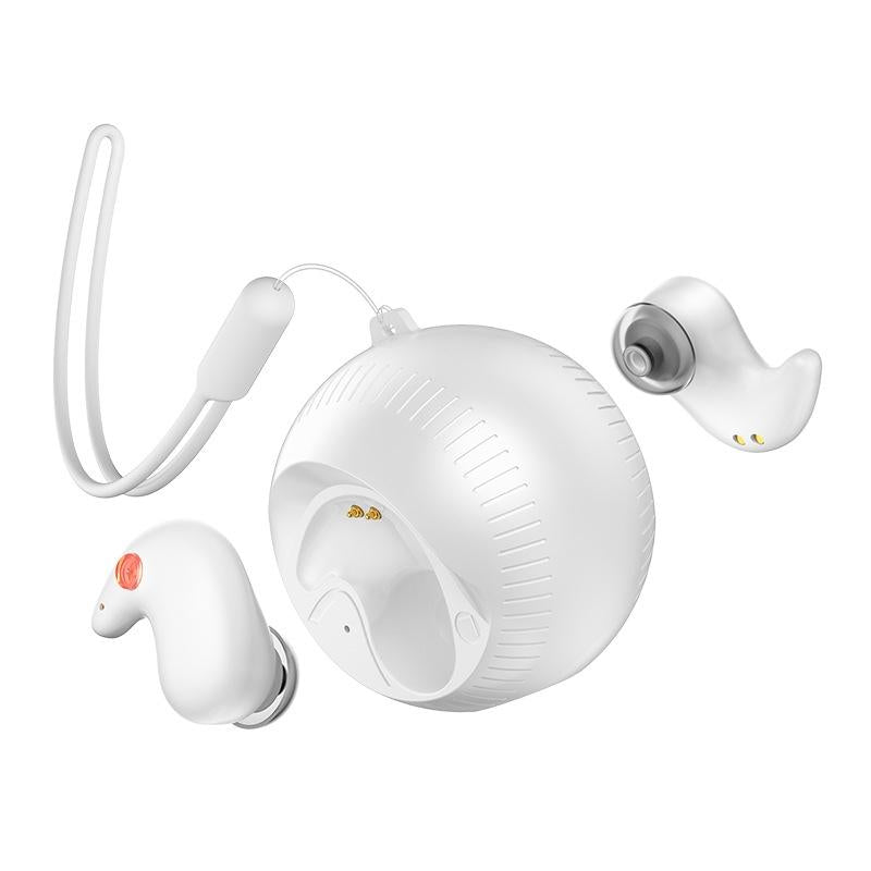 Coconut Ball Bluetooth Earphones With Charging Case White Earbuds
