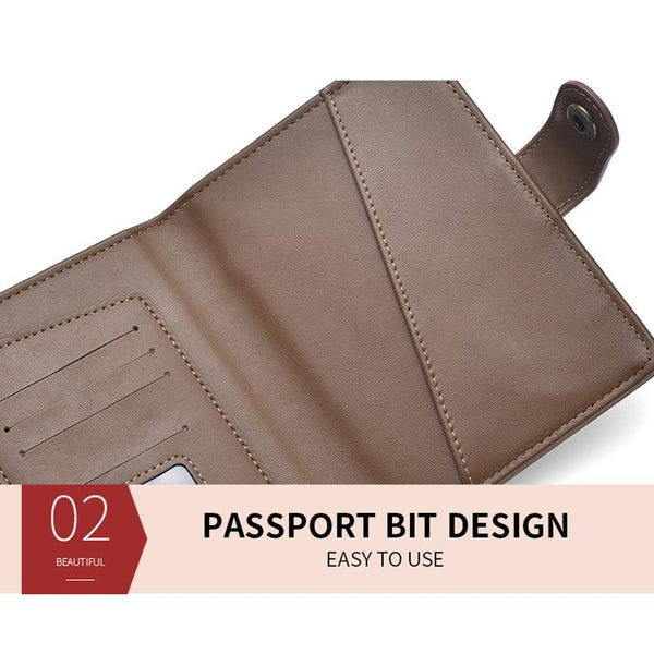 Multi Functional Passport Case With Buckle Dibaoleiou Pu Leather Grey Other Travel Accessories