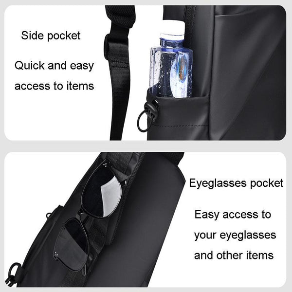 Large Capacity Waterproof Crossbody Chest Bag Black Bags
