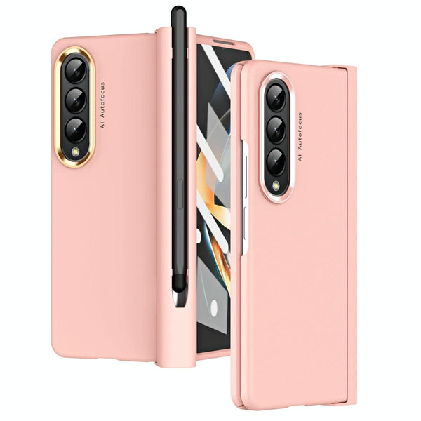 For Samsung Galaxy Z Fold4 5G Hinge Flip Case Two Tone Contact Lens Pink Cases Covers & Skins