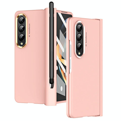For Samsung Galaxy Z Fold4 5G Hinge Flip Case Two Tone Contact Lens Pink Cases Covers & Skins