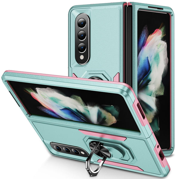 Shockproof Case With Holder Pc Tpu For Samsung Galaxy Z Fold4 5G Pink Rose Red Cases Covers & Skins