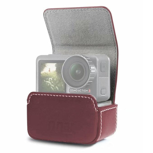 Waterproof Mini Leather Case For Dji Action Gopro Sjcam Xiaomi Jia Storage Box Red Camera Cases Bags & Covers