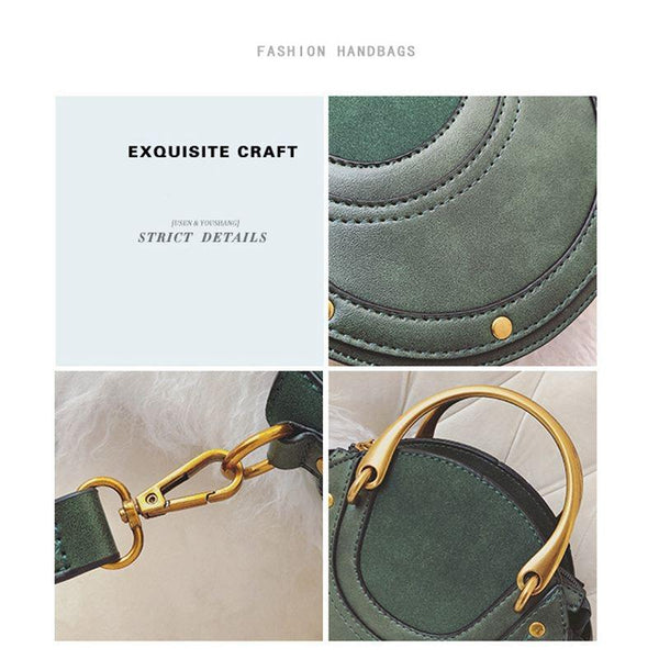 Retro Leather Mini Shoulder Bag For Women Green Women's Bags & Handbags