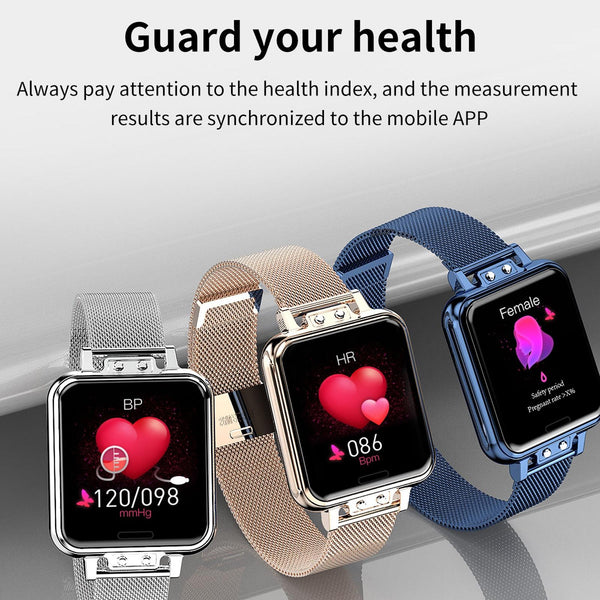 1.22 Inch Waterproof Smart Watch With Sleep Heart Rate Monitor Silver Smart Watches