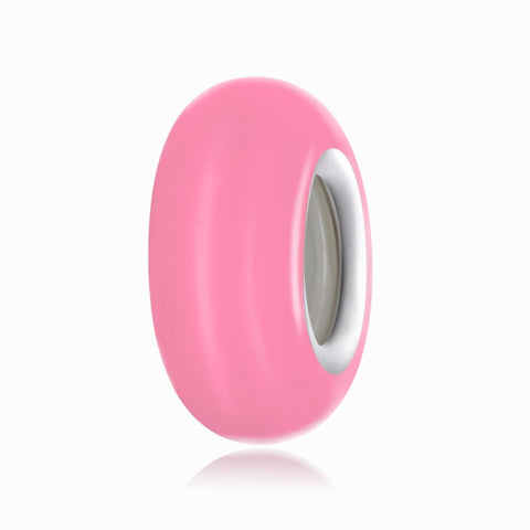 925 Sterling Silver Silicone Beads For Diy Bracelets & Necklaces Pink Charms & Pendants