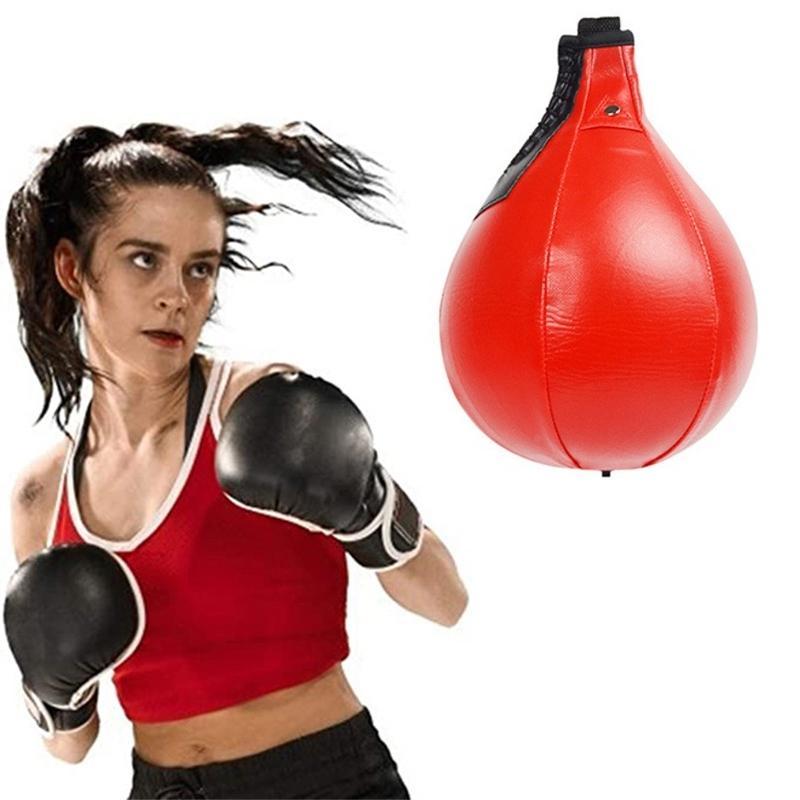 Red Suspended Pear Shaped Speed Ball For Boxing Punching Bags
