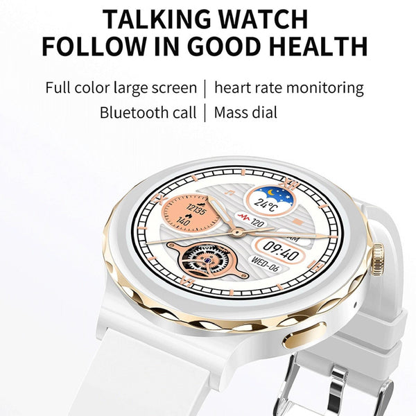 1.28 Inch Dual Mode Sport Smart Watch Support Bluetooth Call Sleep Blood Oxygen Heart Rate Pressure Health Monitor White Silver Smart Watches